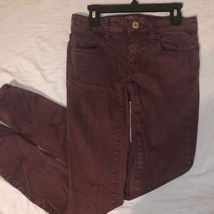American Eagle Red Skinny Jeans